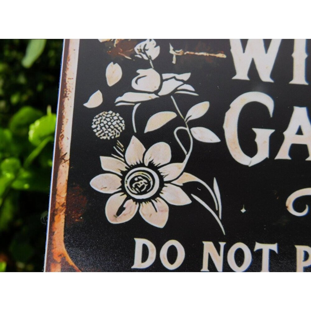 Warning Witch's Garden Metal Tin Sign 12x8 Vintage Gothic Decor - Picture 8 of 12